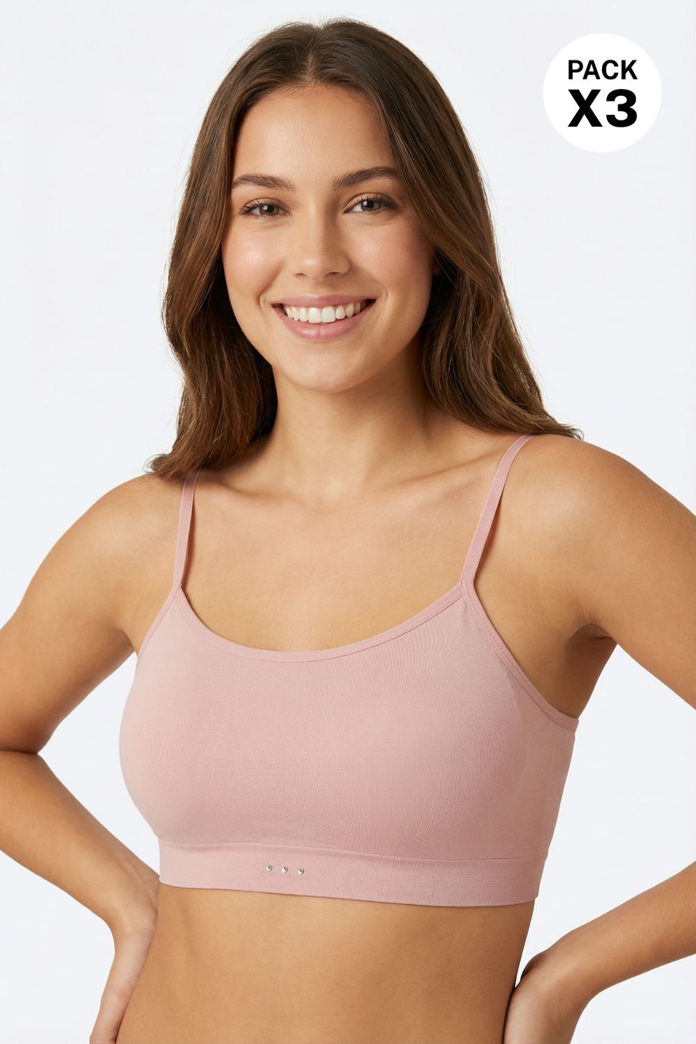 Top con tecnologia seamless sin costuras paquete x3